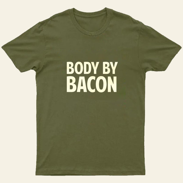 Entrageek Body By Bacon T-Shirt Funny Bacon Eating T-Shirt
