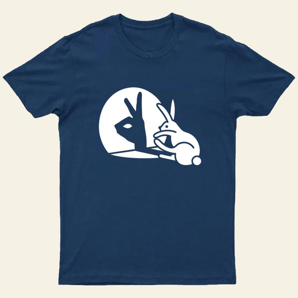 Funny Rabbit Hand Shadow Puppets Bunny Figure Pop Art T-Shirt