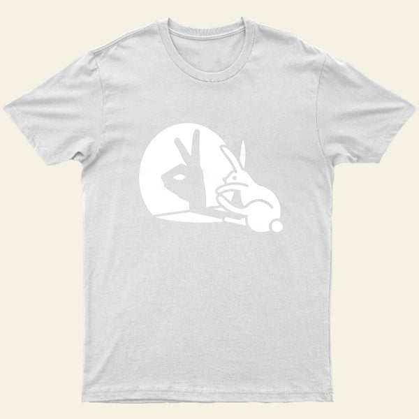 Funny Rabbit Hand Shadow Puppets Bunny Figure Pop Art T-Shirt
