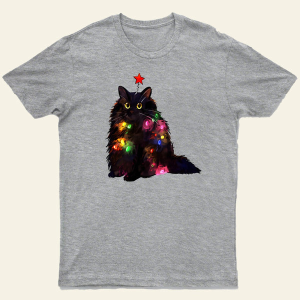 Christmas Lights Cat Entrageek T-Shirt