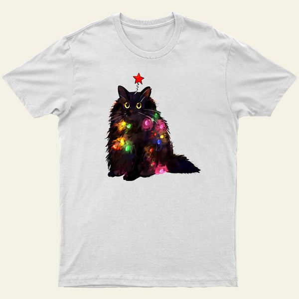 Christmas Lights Cat Entrageek T-Shirt