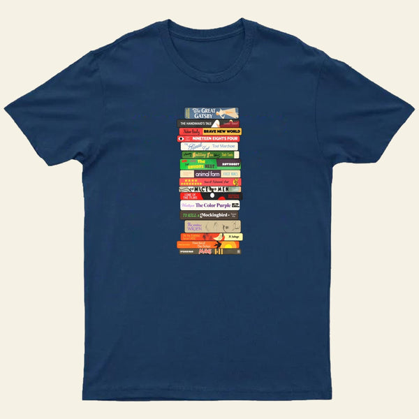 Classic Banned Books Stack Entrageek T-Shirt