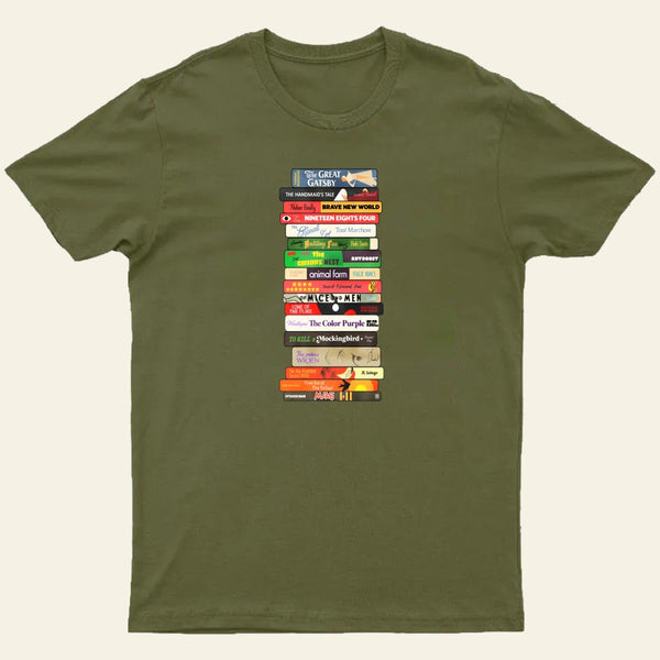Classic Banned Books Stack Entrageek T-Shirt