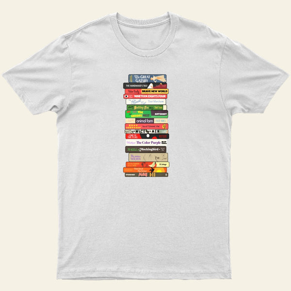 Classic Banned Books Stack Entrageek T-Shirt