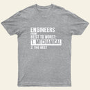 Engineers From Best To Worst Mechanical Engineering Entrageek T-Shirt