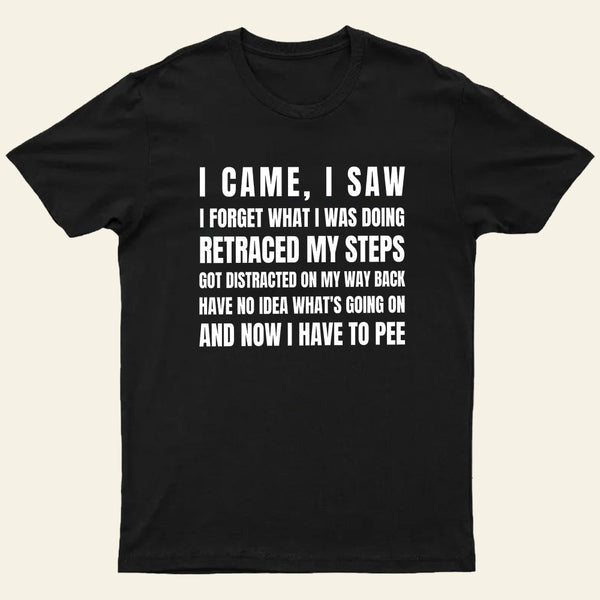 I Came, I Saw, I Have To Pee T-Shirt