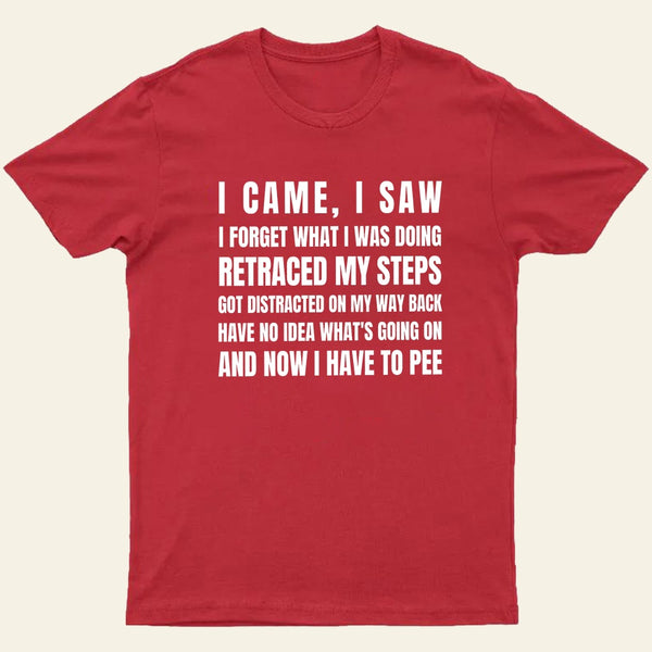 I Came, I Saw, I Have To Pee T-Shirt