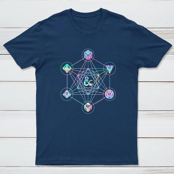 Scifi Holographic Geometric Dice T-Shirt