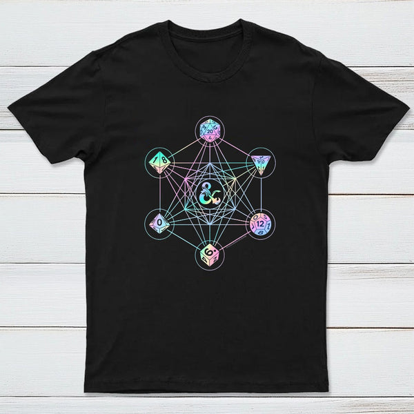 Scifi Holographic Geometric Dice T-Shirt