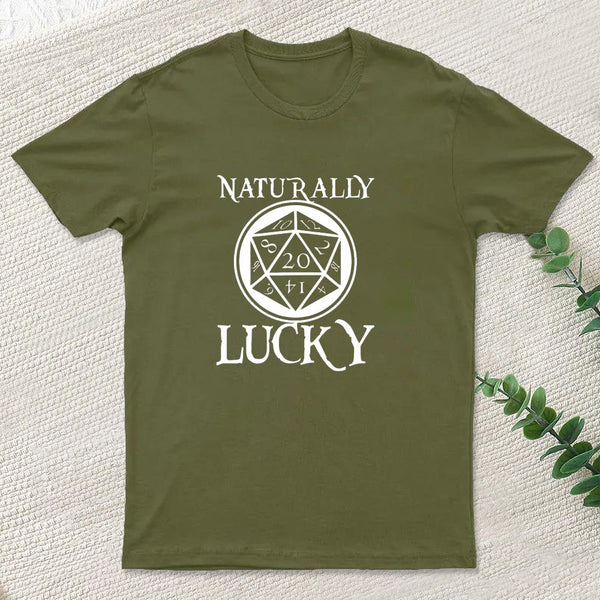 Naturally Lucky DnD D20 Custom Entrageek T-Shirt