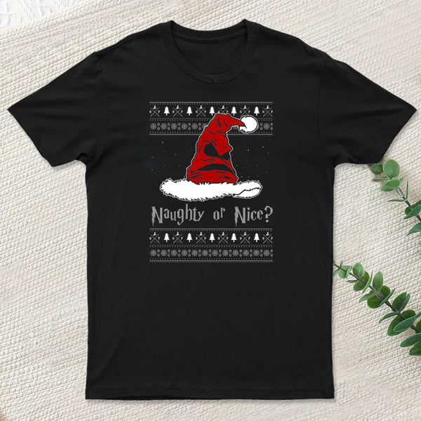 Naughty Or Nice Sorting Santa Claus Entrageek T-Shirt