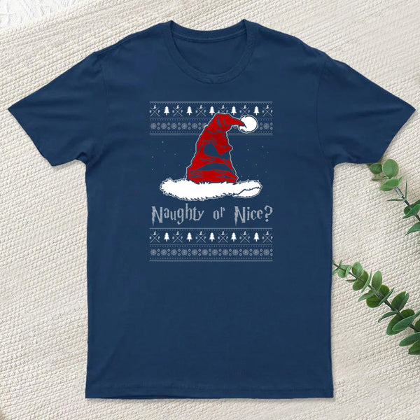 Naughty Or Nice Sorting Santa Claus Entrageek T-Shirt