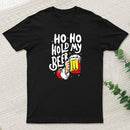 Ho Ho Hold My Beer Funny Santa Claus Ugly Sweater Entrageek T-Shirt