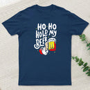 Ho Ho Hold My Beer Funny Santa Claus Ugly Sweater Entrageek T-Shirt