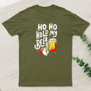 Ho Ho Hold My Beer Funny Santa Claus Ugly Sweater Entrageek T-Shirt
