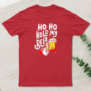 Ho Ho Hold My Beer Funny Santa Claus Ugly Sweater Entrageek T-Shirt