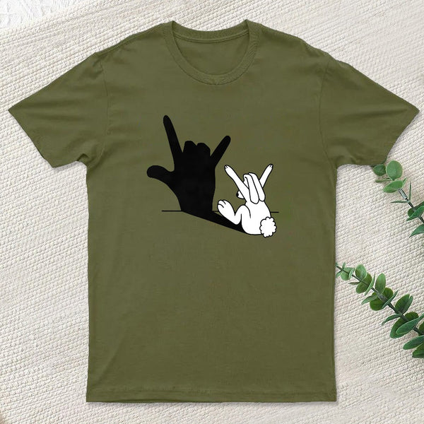 Funny Rabbit Hand Shadow T-Shirt