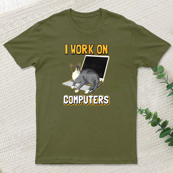 Funny Cat Of A Computer Scientist T-Shirt