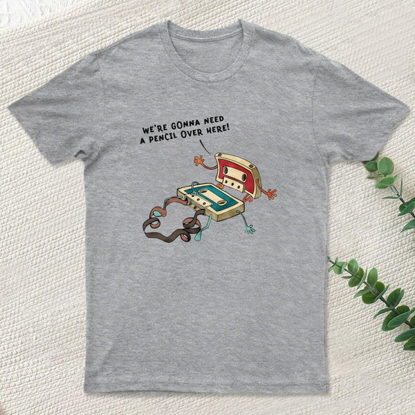 Vintage Cassette Tape And Pencil Joke T-Shirt