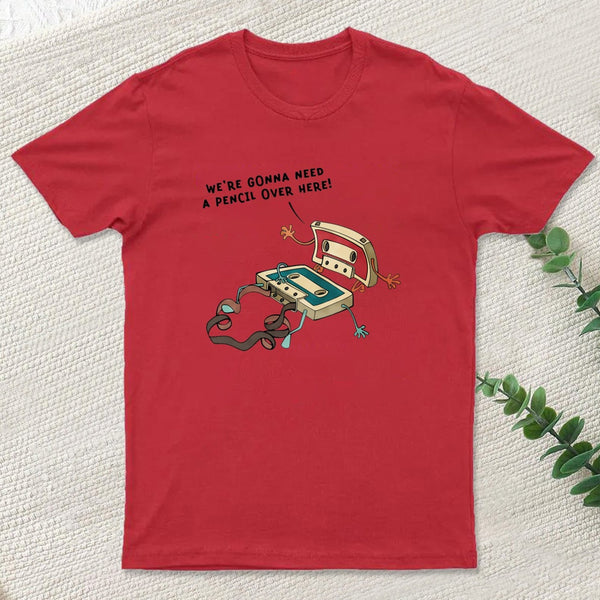 Vintage Cassette Tape And Pencil Joke T-Shirt