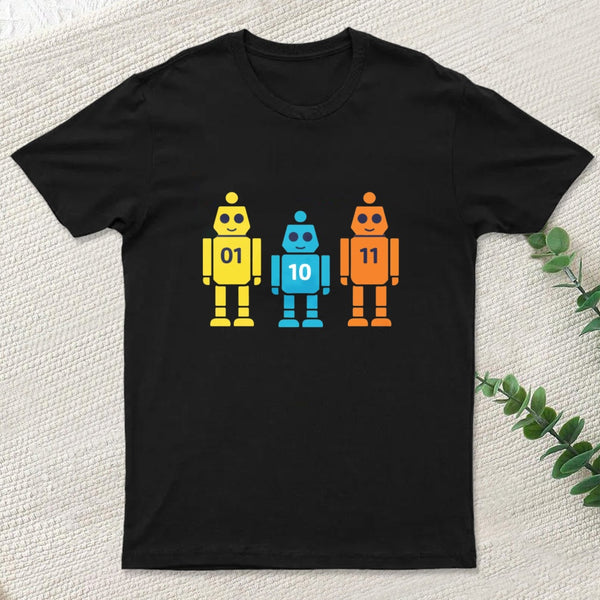 Binary Code Robot 01 10 11 Tech Geek Humor T-Shirt