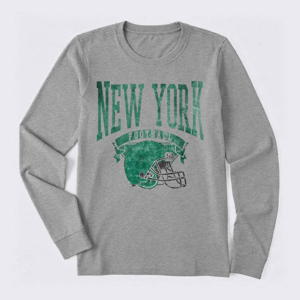 Vintage Football Hometown Team Print Long Sleeve T-Shirt