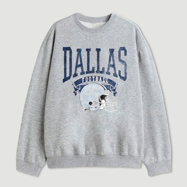 Vintage Football Hometown Team Print Sweatshirt