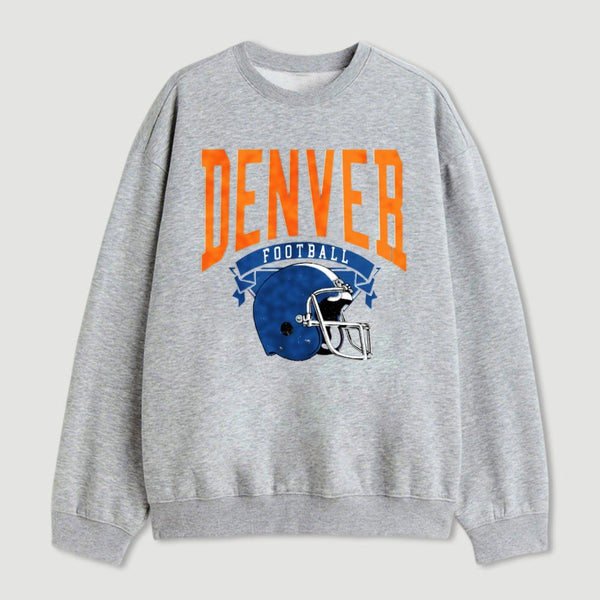 Vintage Football Hometown Team Print Sweatshirt