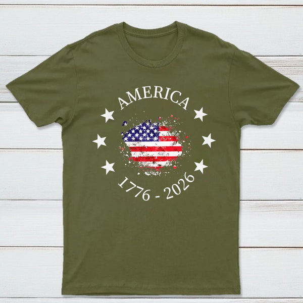 America 250Th Anniversary Patriotic Usa Flag Graphic T-Shirt