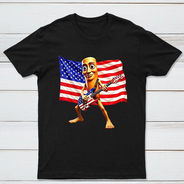 4th of July Shirts American Flag Guitar Tung Tung Tung Sahur T-shirt