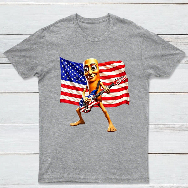 4th of July Shirts American Flag Guitar Tung Tung Tung Sahur T-shirt