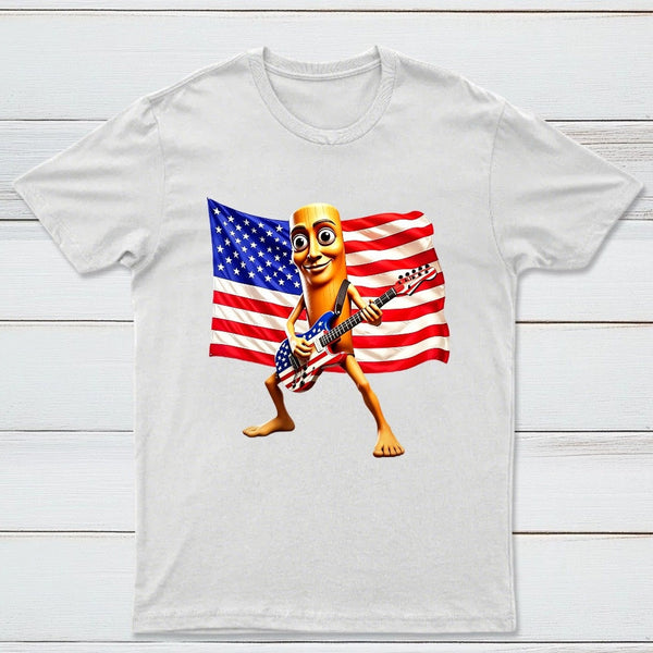 4th of July Shirts American Flag Guitar Tung Tung Tung Sahur T-shirt