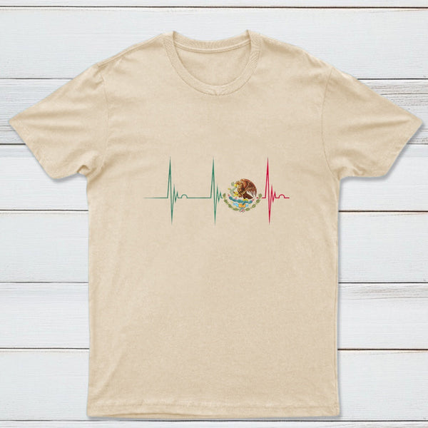 Mexico Heartbeat EKG Pulse Mexican Pride Emblem T-Shirt