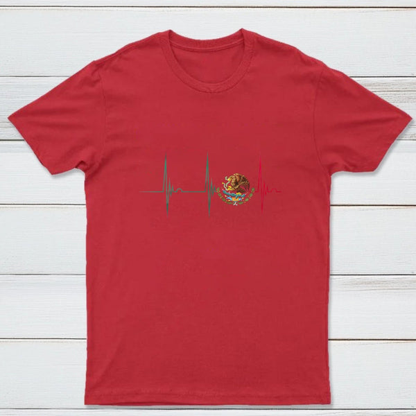 Mexico Heartbeat EKG Pulse Mexican Pride Emblem T-Shirt
