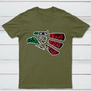 Latino Heritage Green White Red Mexico Eagle Tribal Art Design T-Shirt