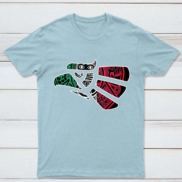 Latino Heritage Green White Red Mexico Eagle Tribal Art Design T-Shirt
