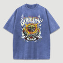 Vintage Sun Pattern Oversized T-Shirt