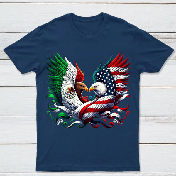 America Mexico Flag Vintage Mexican Roots American T-Shirt