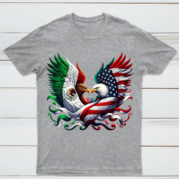 America Mexico Flag Vintage Mexican Roots American T-Shirt