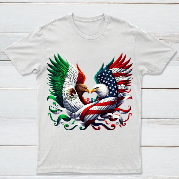 America Mexico Flag Vintage Mexican Roots American T-Shirt