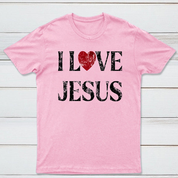 Vintage I Love Jesus Print T-Shirt