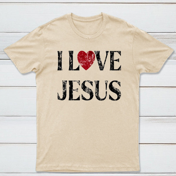 Vintage I Love Jesus Print T-Shirt