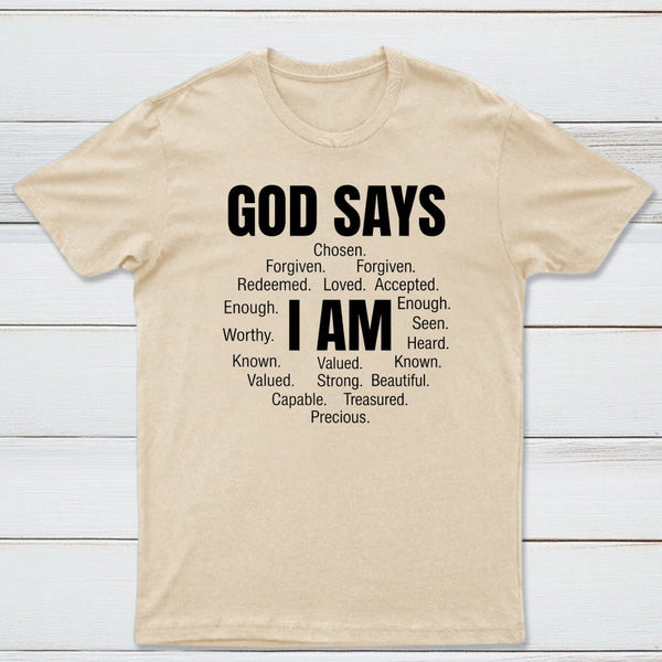 Christian Shirt Women God Says I Am Graphic T-Shirt