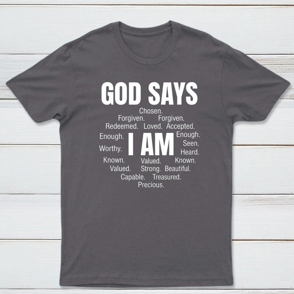 Christian Shirt Women God Says I Am Graphic T-Shirt