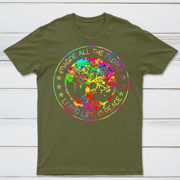 All The People Imagine Living Life in Peace T-Shirt