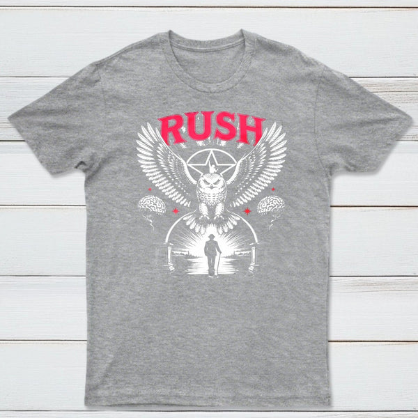 To Honor Rush Band Vintage Rock Owl Wings T-Shirt