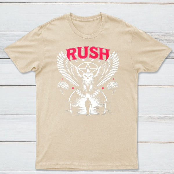 To Honor Rush Band Vintage Rock Owl Wings T-Shirt