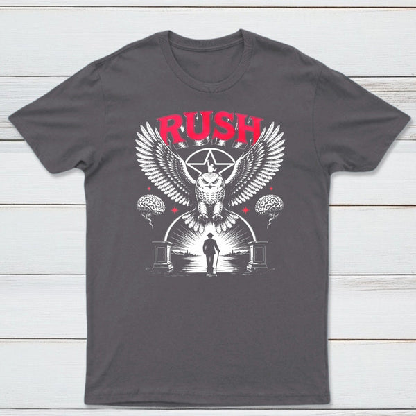 To Honor Rush Band Vintage Rock Owl Wings T-Shirt