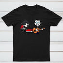 Cartoon Musicians Playing Guitar And Keyboard Graphic T-shirt