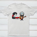 Cartoon Musicians Playing Guitar And Keyboard Graphic T-shirt